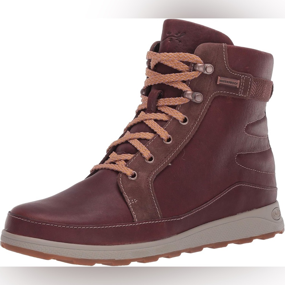 Chaco Women's Brown Leather Lace-Up Boots Sierra Waterproof Leather Hiking 9.5 - Picture 2 of 10